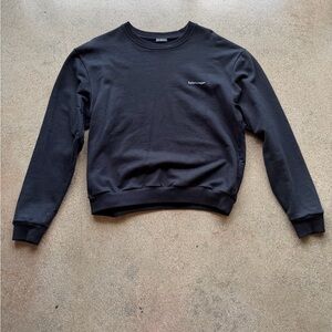 Balenciaga Black Crewneck Sweatshirt with Subtle Logo